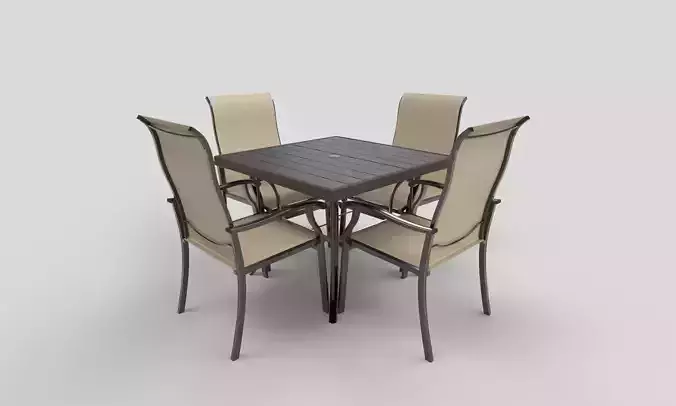 Outdoor Dining Set -Square Table with 4 Chairs