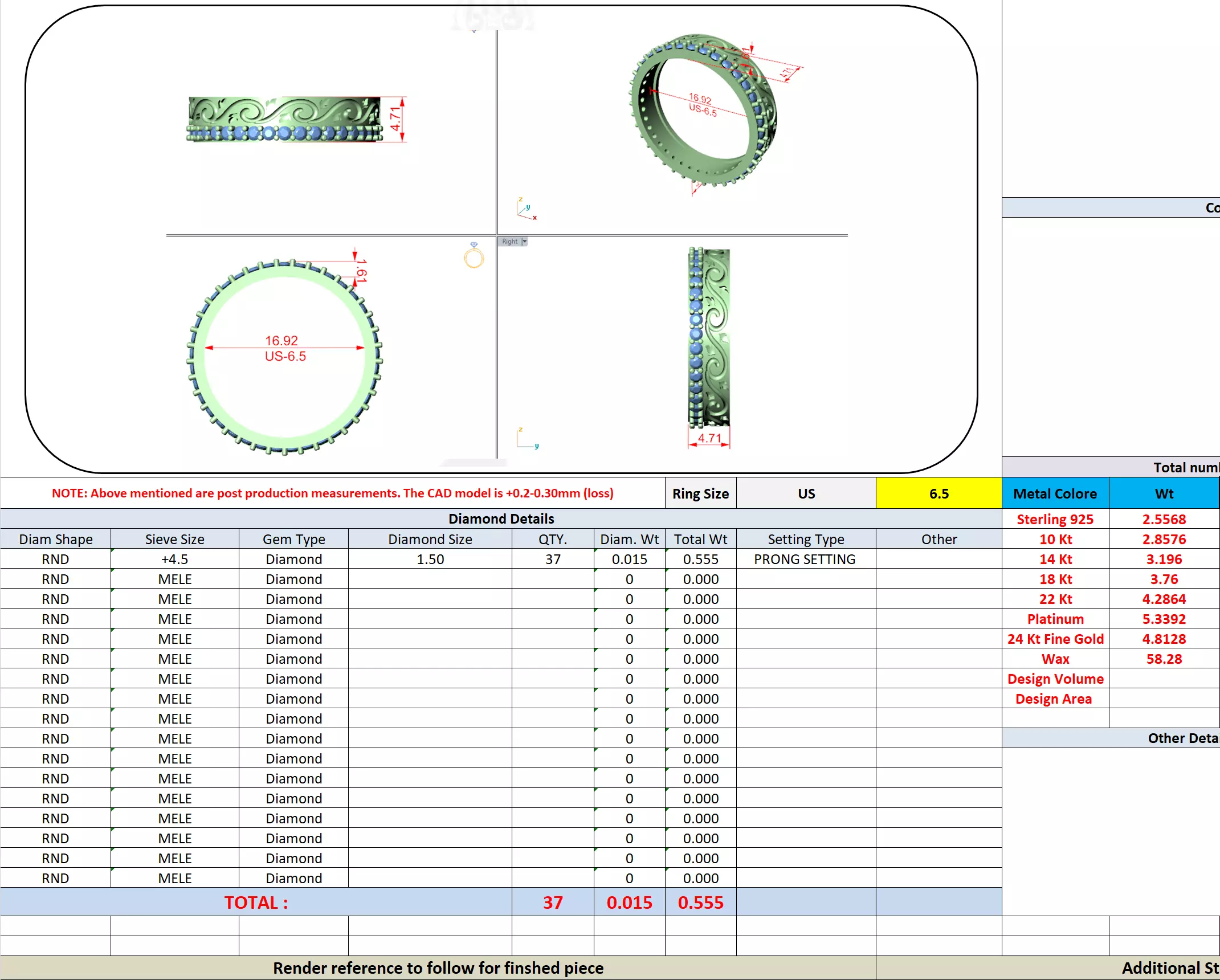 Deep Engraved Design With Round Cut Wedding Band 3DM STL Video 3D print model_16
