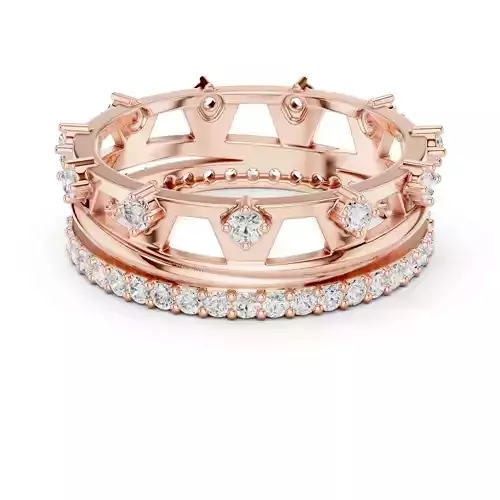 Full Eternity Round Diamond Crown Wedding Band 3DM STL Video