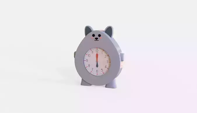 Wolf Clock  Low-poly 3D model