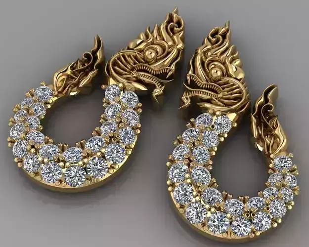 Khmer Dragon Earring