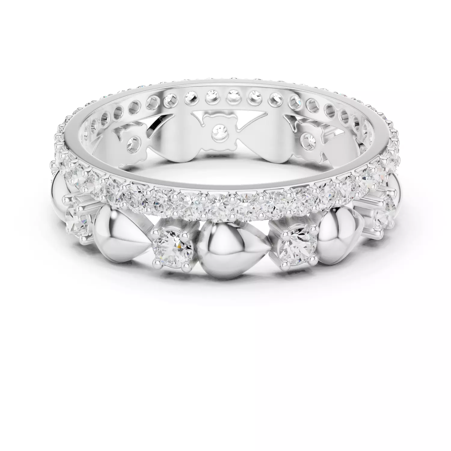 Round Cut Pear Shape Full Eternity Wedding Band 3DM STL Video 3D print model_11