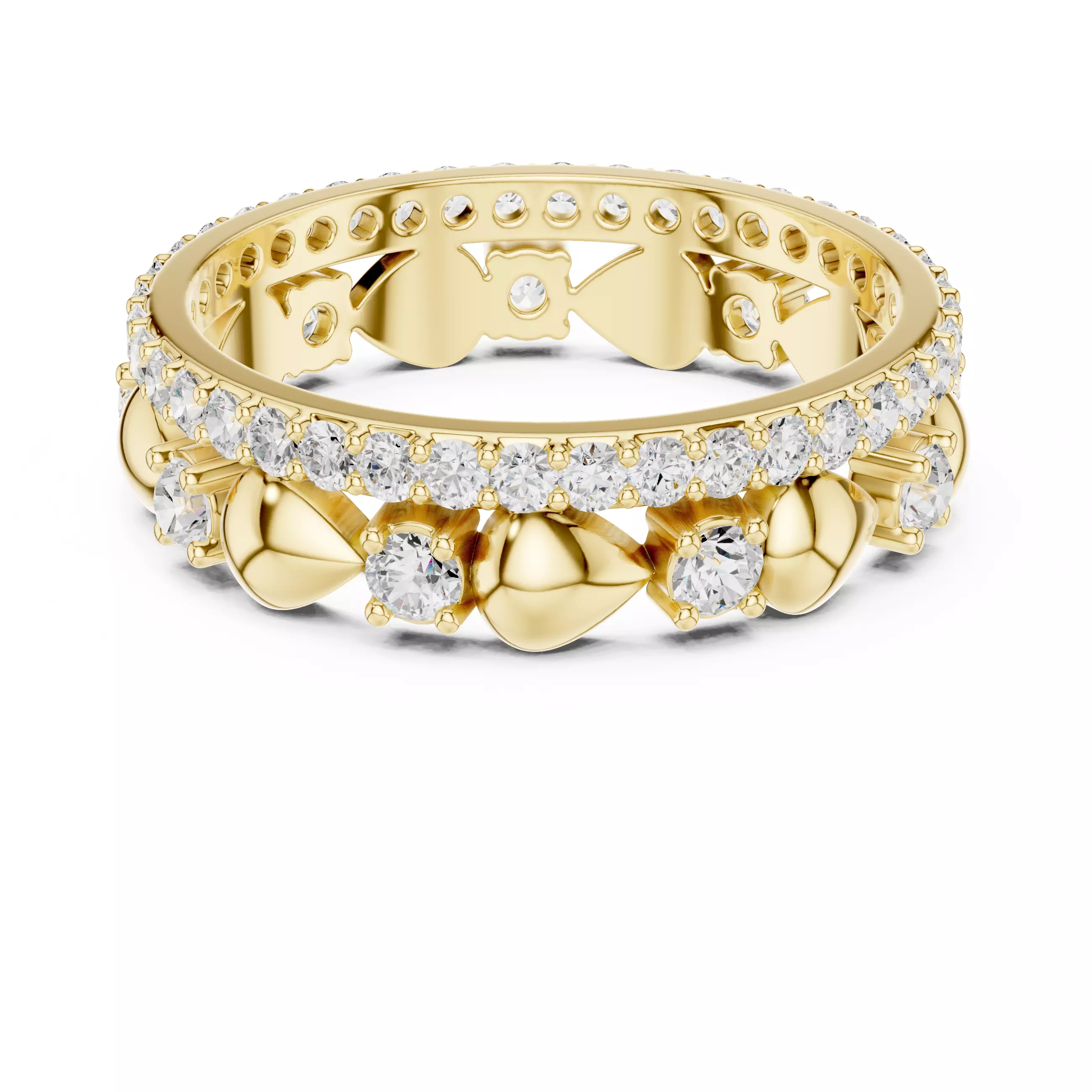 Round Cut Pear Shape Full Eternity Wedding Band 3DM STL Video 3D print model_10