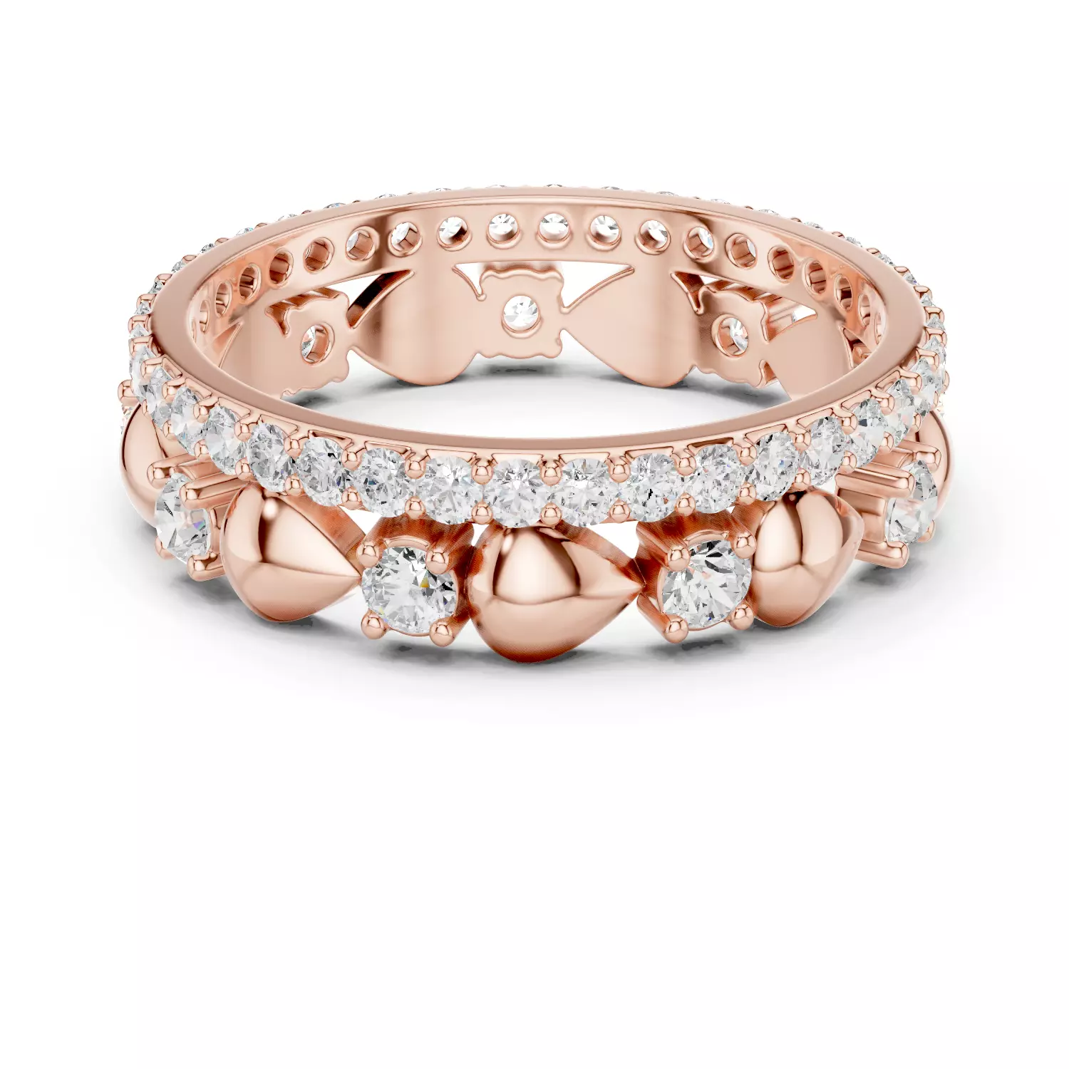 Round Cut Pear Shape Full Eternity Wedding Band 3DM STL Video 3D print model_3