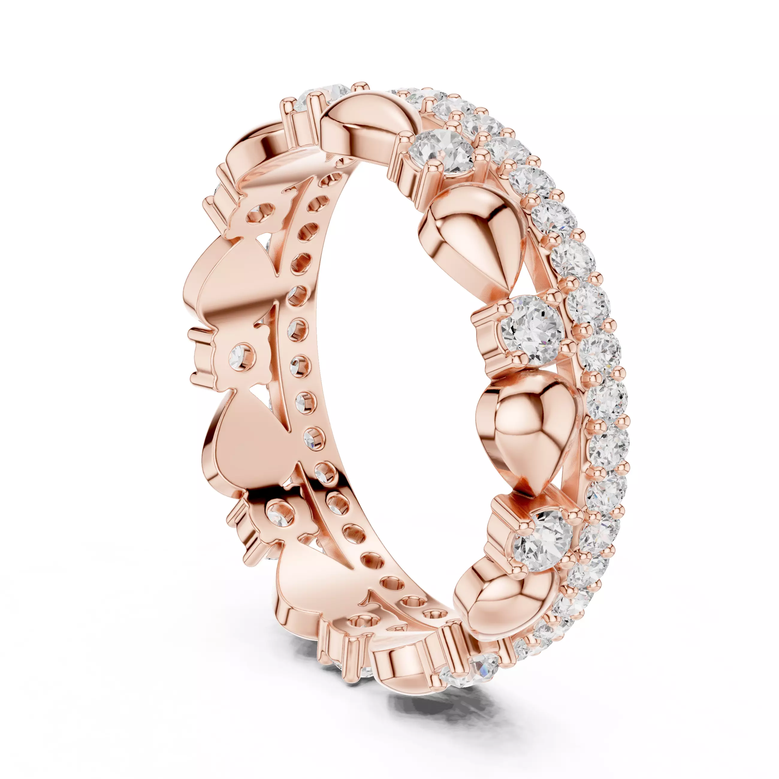 Round Cut Pear Shape Full Eternity Wedding Band 3DM STL Video 3D print model_4