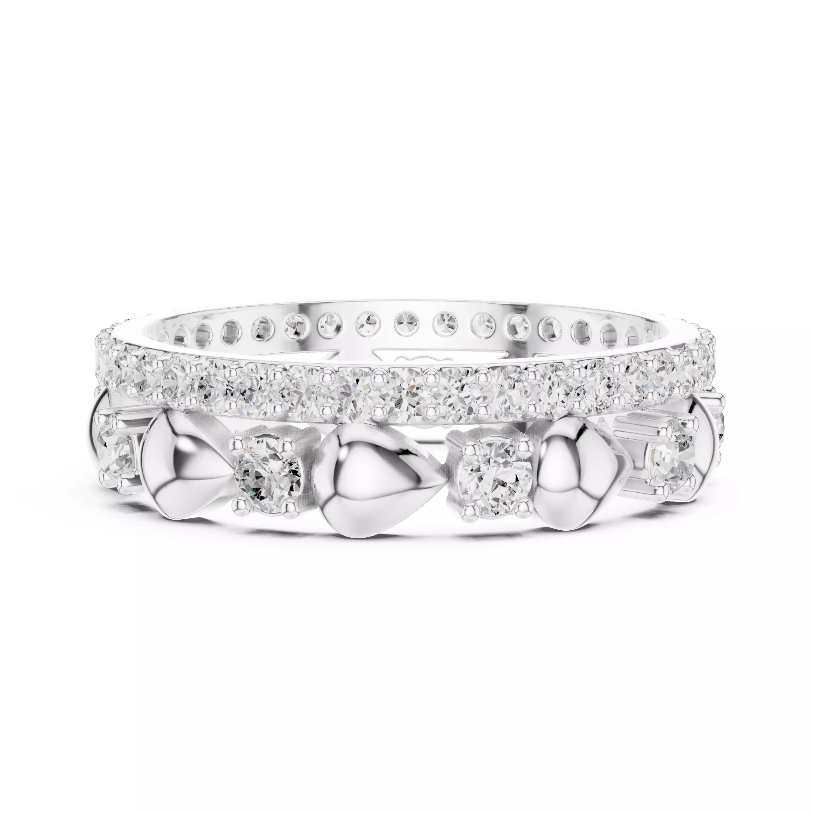 Round Cut Pear Shape Full Eternity Wedding Band 3DM STL Video 3D print model_2