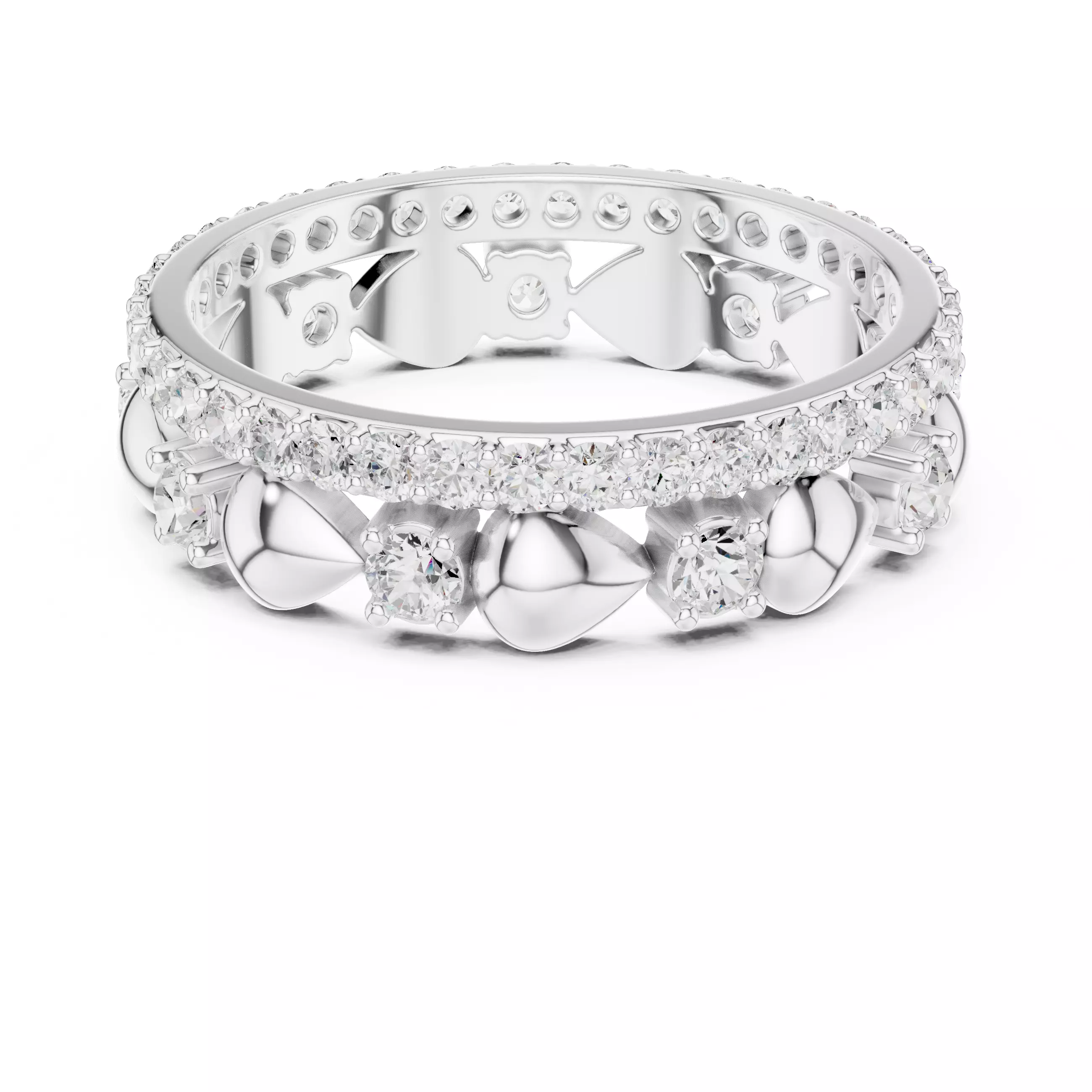 Round Cut Pear Shape Full Eternity Wedding Band 3DM STL Video 3D print model_14