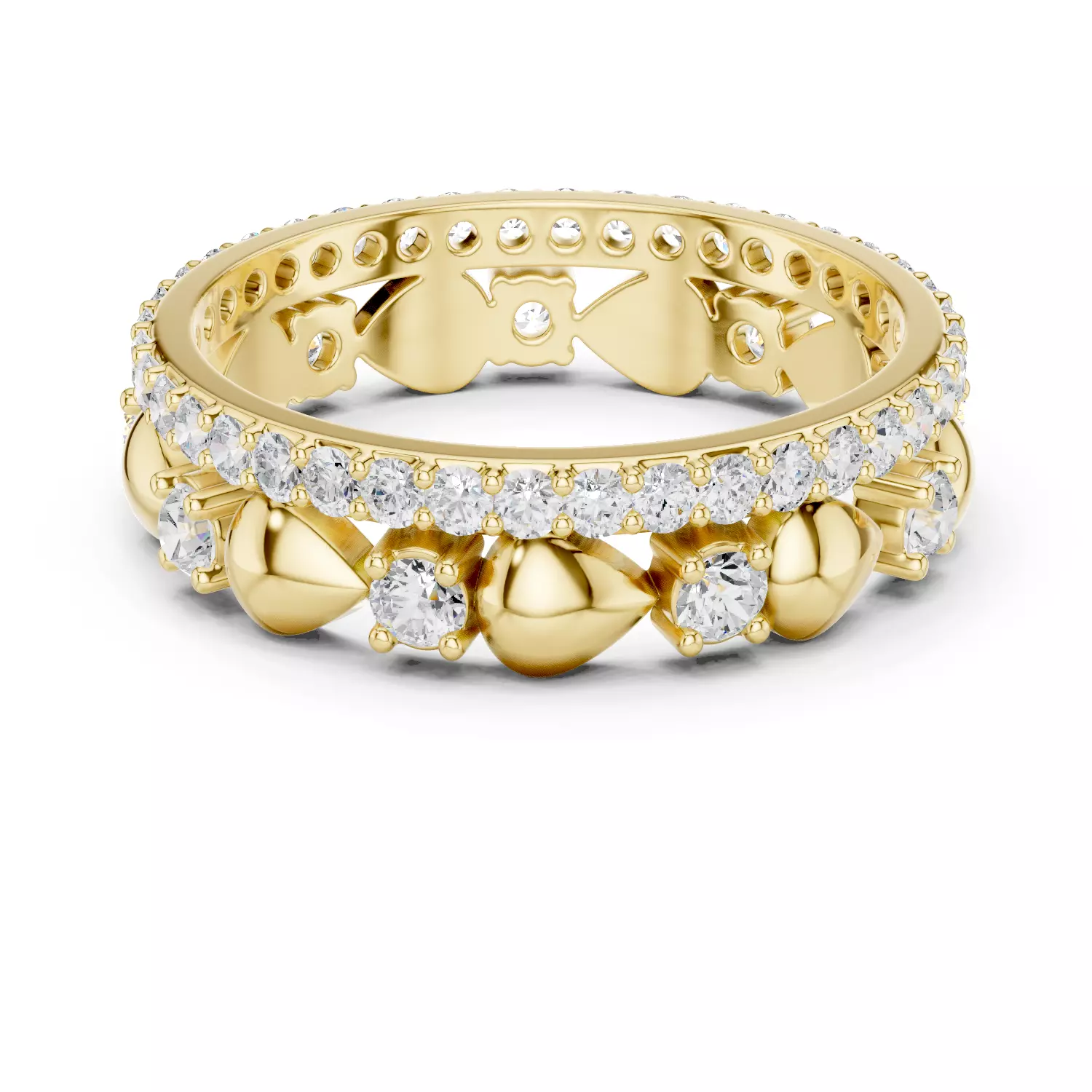 Round Cut Pear Shape Full Eternity Wedding Band 3DM STL Video 3D print model_7
