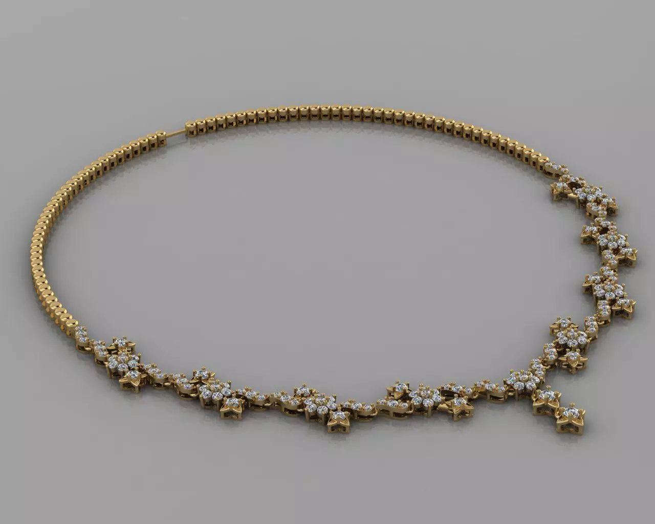 Cut Diamond Nacklace 3D print model