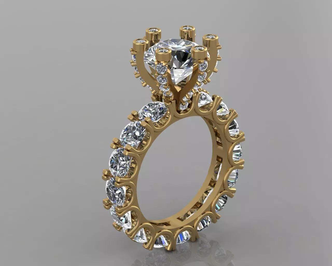 Great Diamond Woman Wedding Ring 3D print model