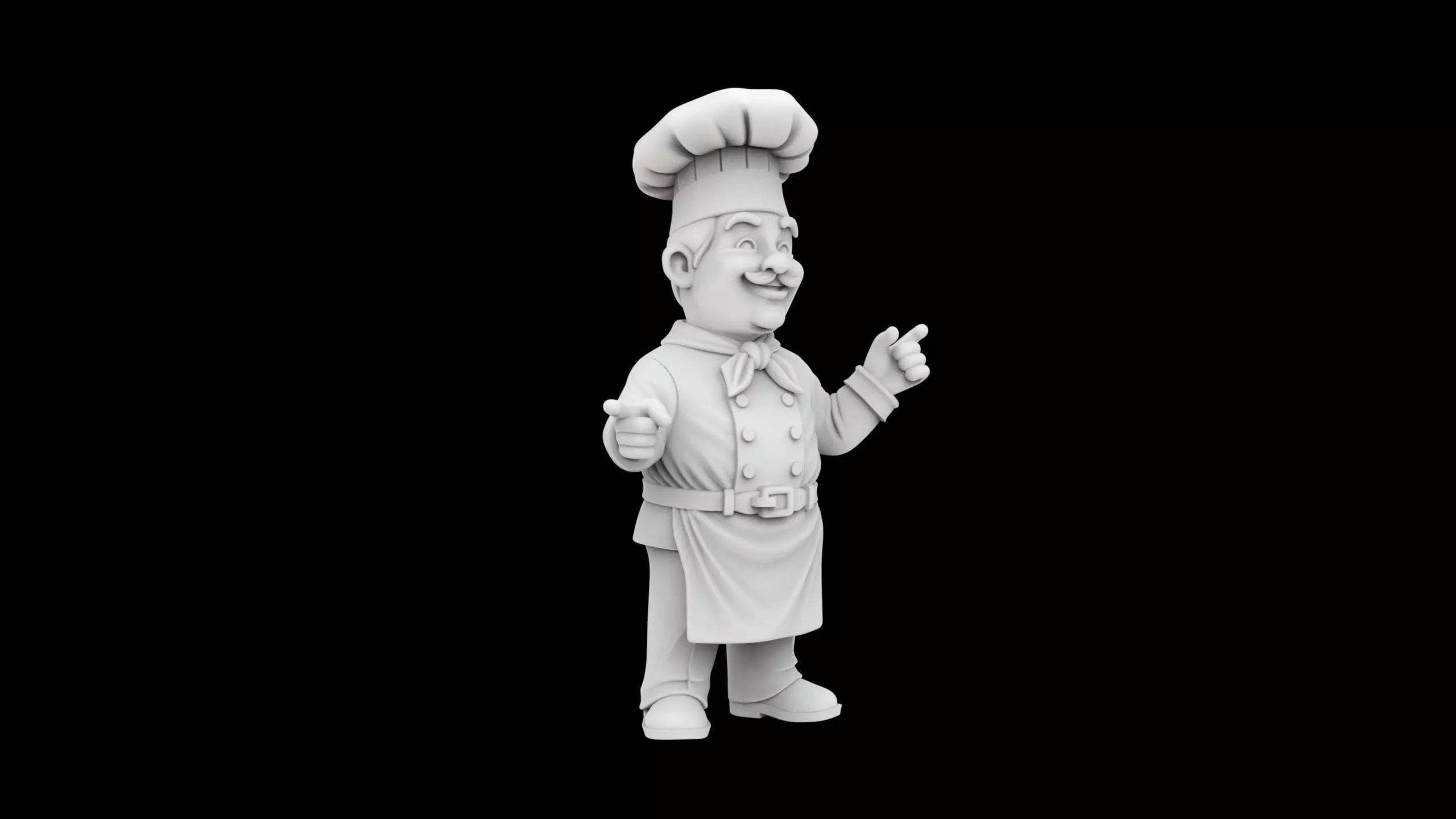 Chef Figurine with Friendly Pose 3D Print Model 3D print model
