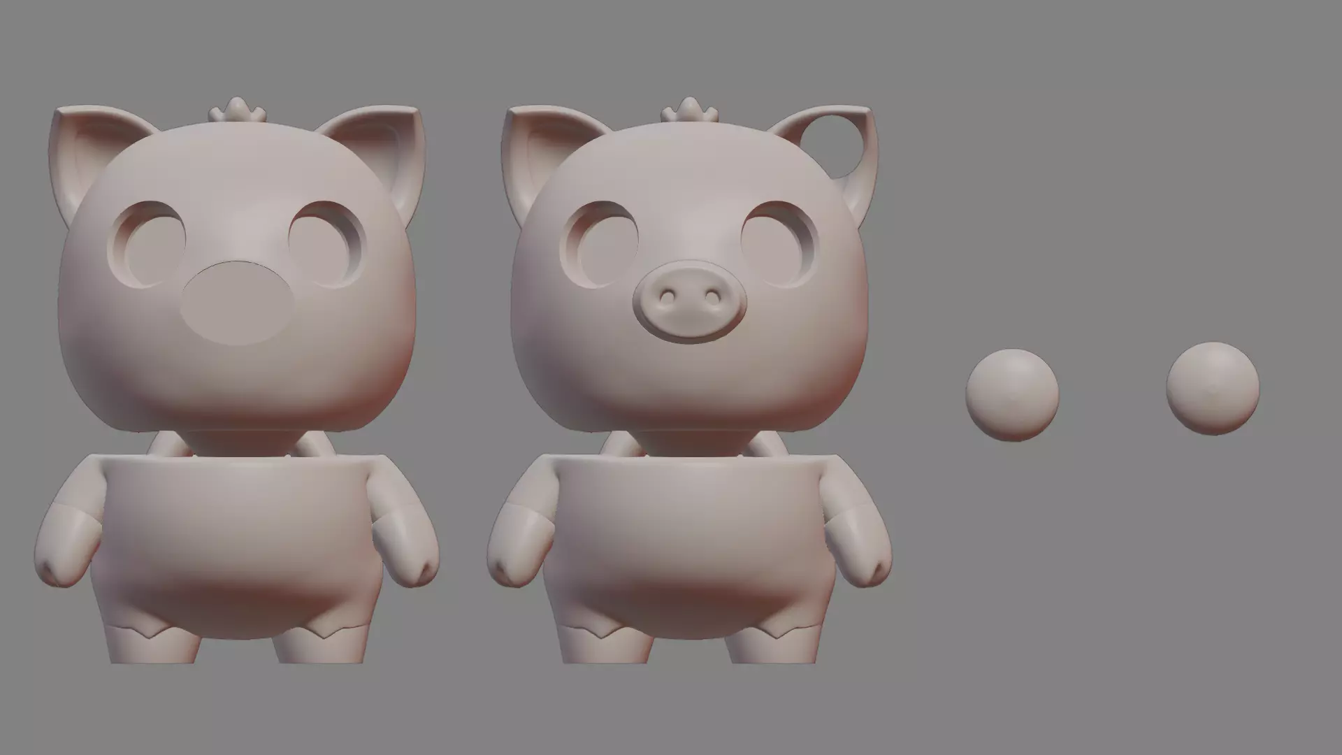 CUTE CHIBI PIGGY with KEYCHAIN VERSION 3D print model_4