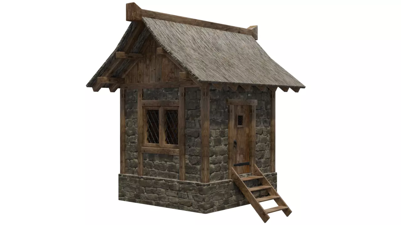free medieval house Free low-poly 3D model