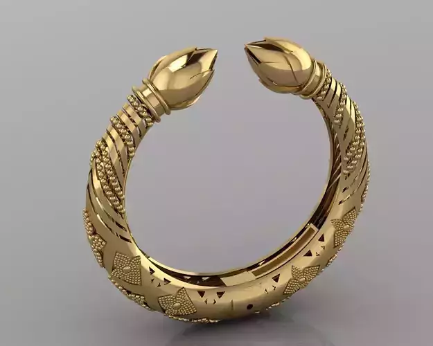Lotus Gold Bangle