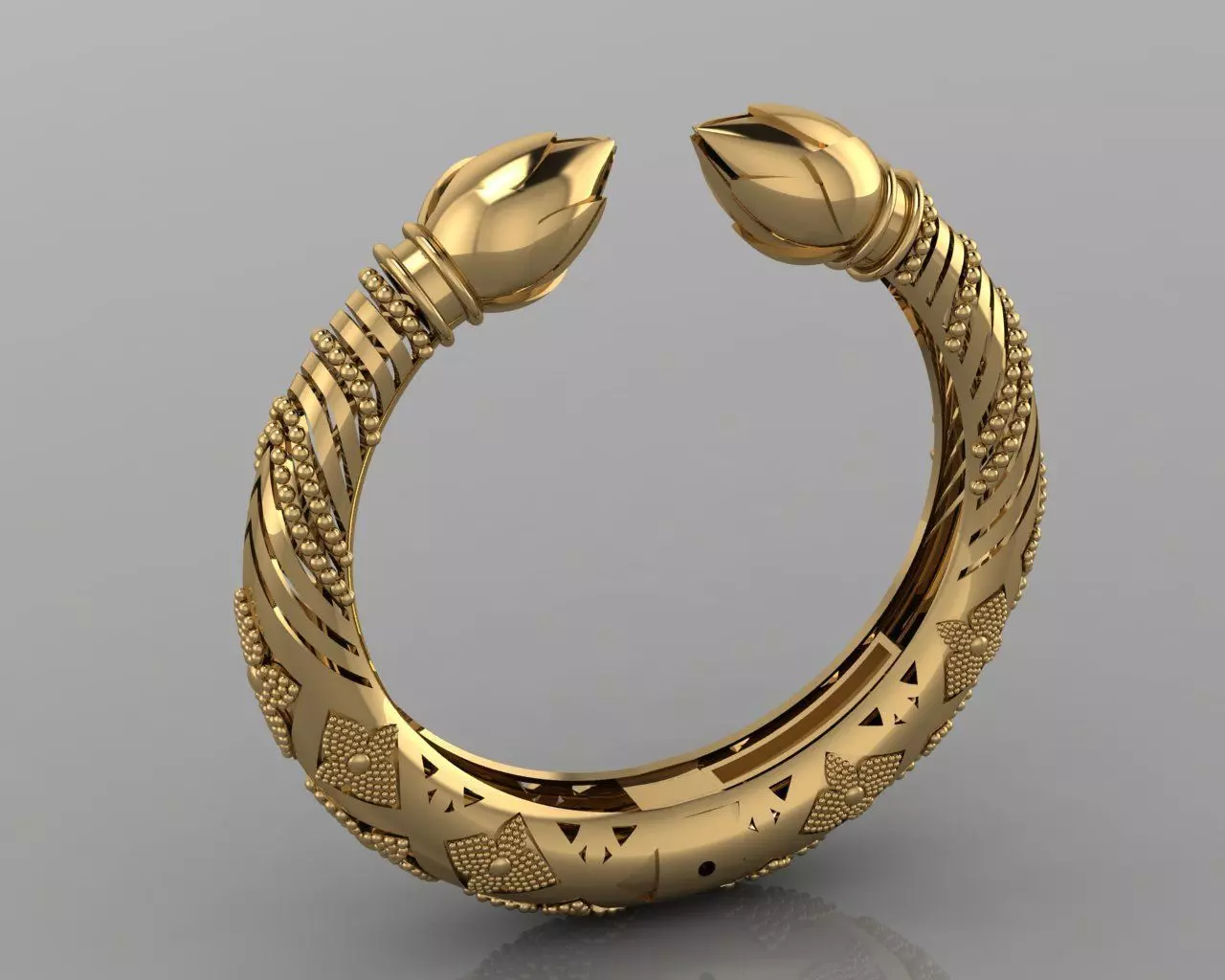 Lotus Gold Bangle 3D print model