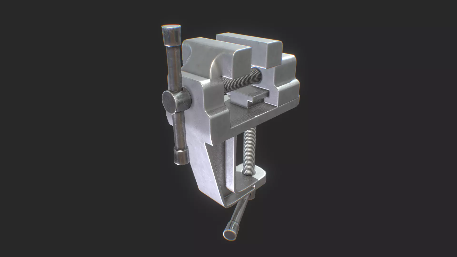 Bench Vise 3D Model Low-poly 3D model_4