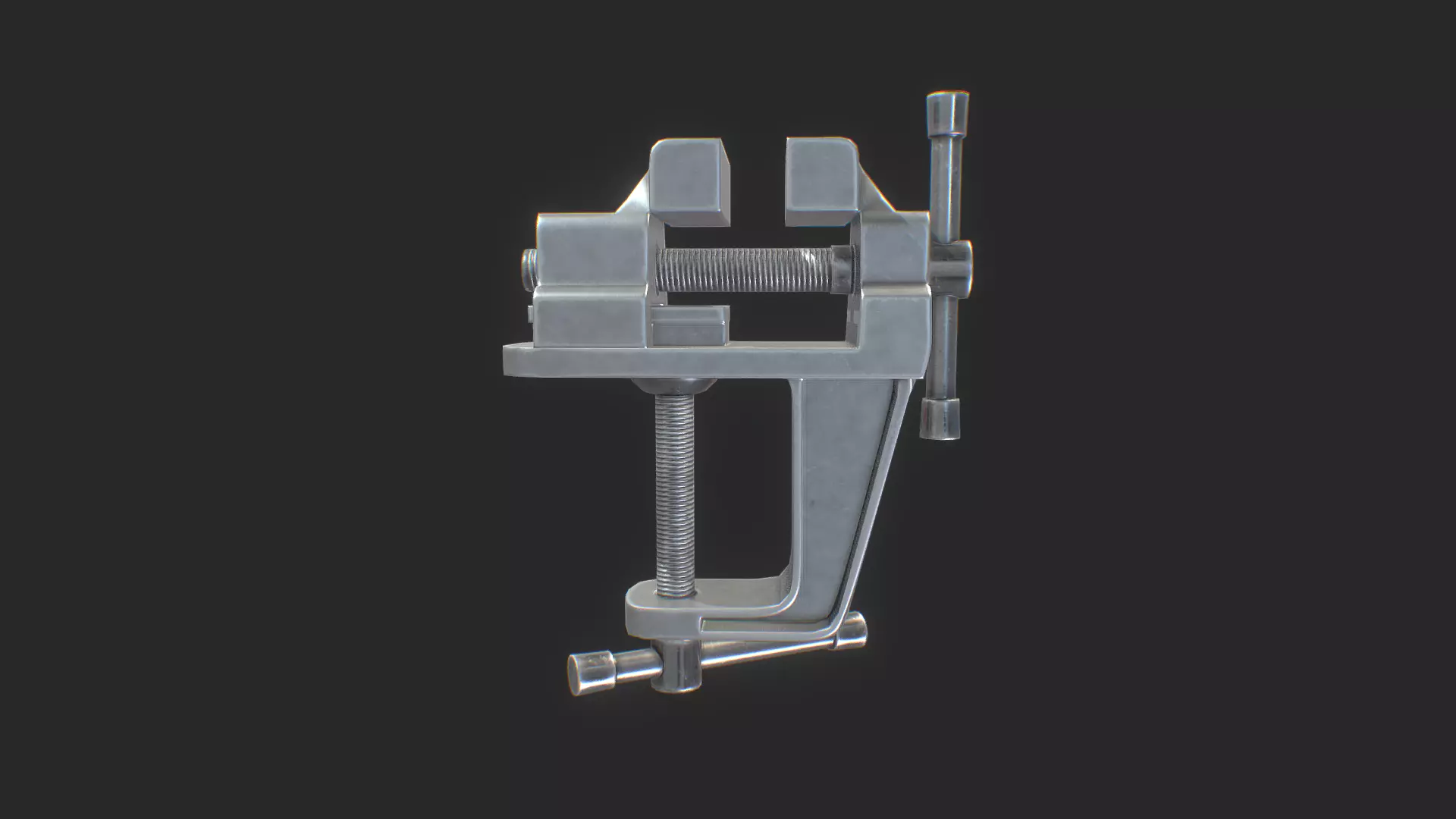Bench Vise 3D Model Low-poly 3D model_3