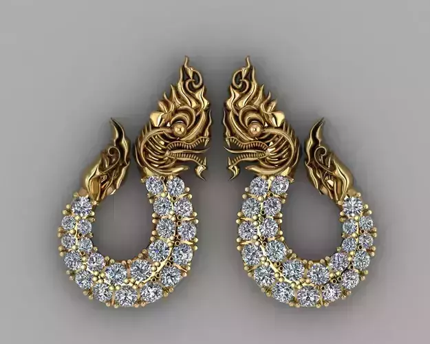 Dragon Diamond Earring
