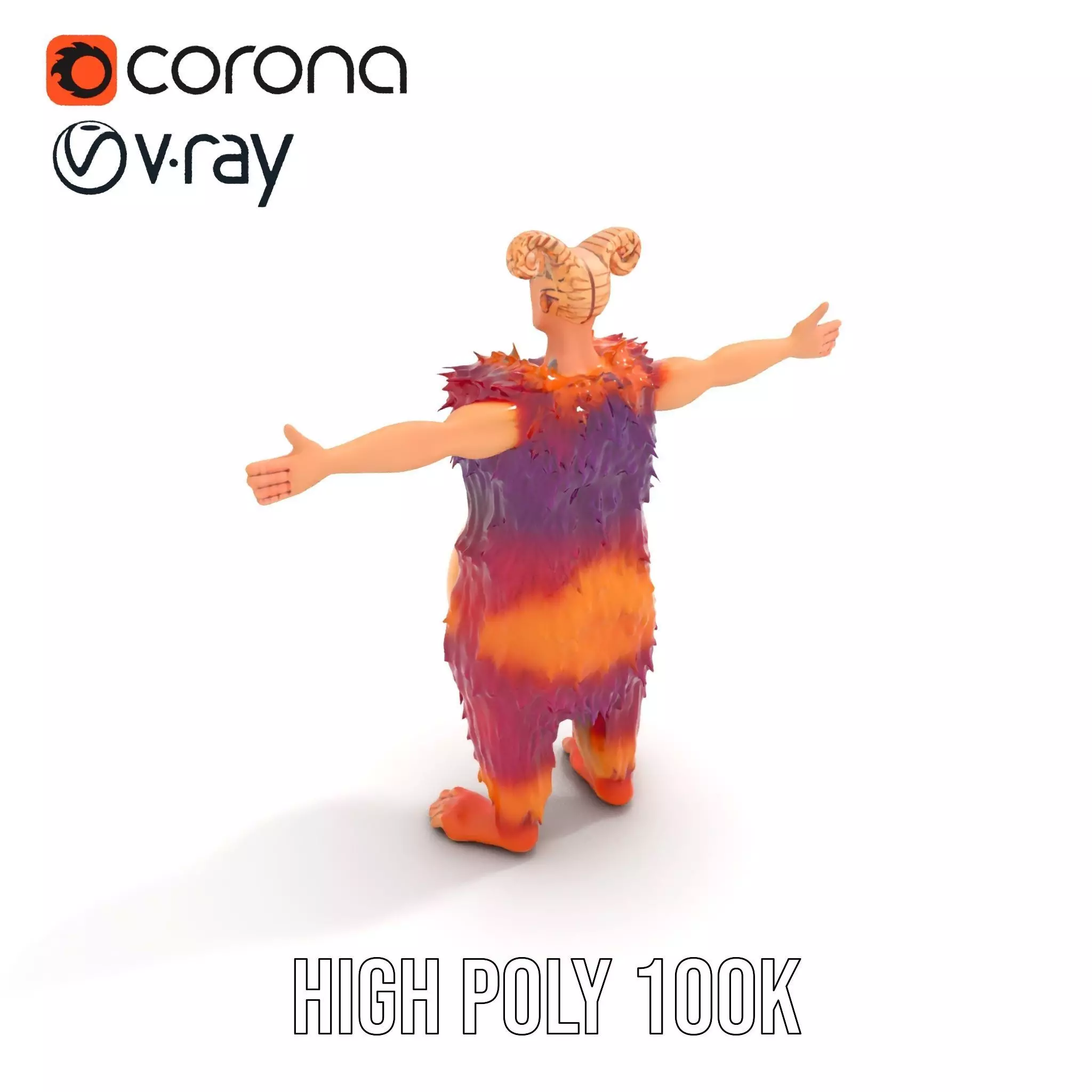 Vibrant Furry Creature model pack Low-poly 3D model_26