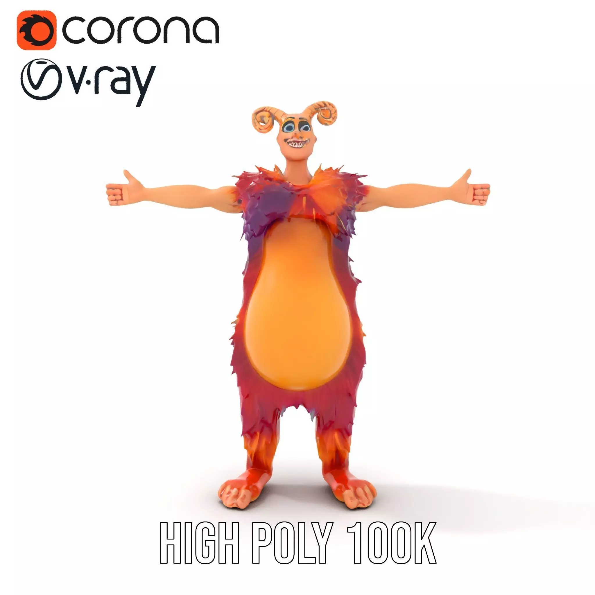 Vibrant Furry Creature model pack Low-poly 3D model_29