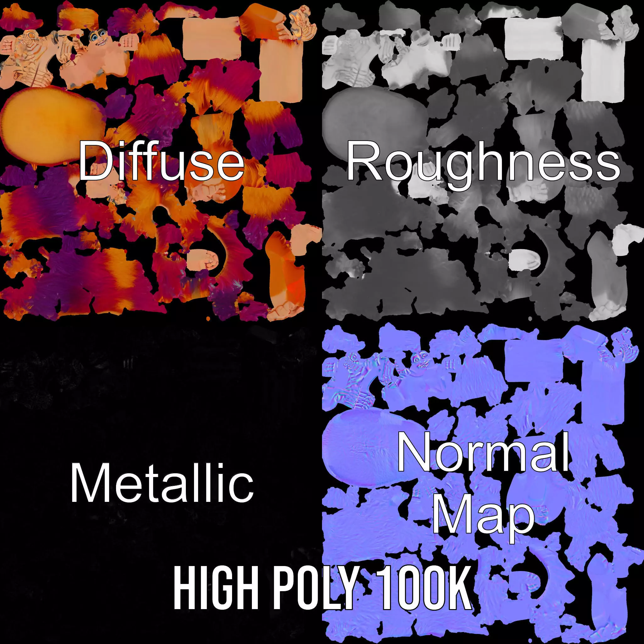 Vibrant Furry Creature model pack Low-poly 3D model_4