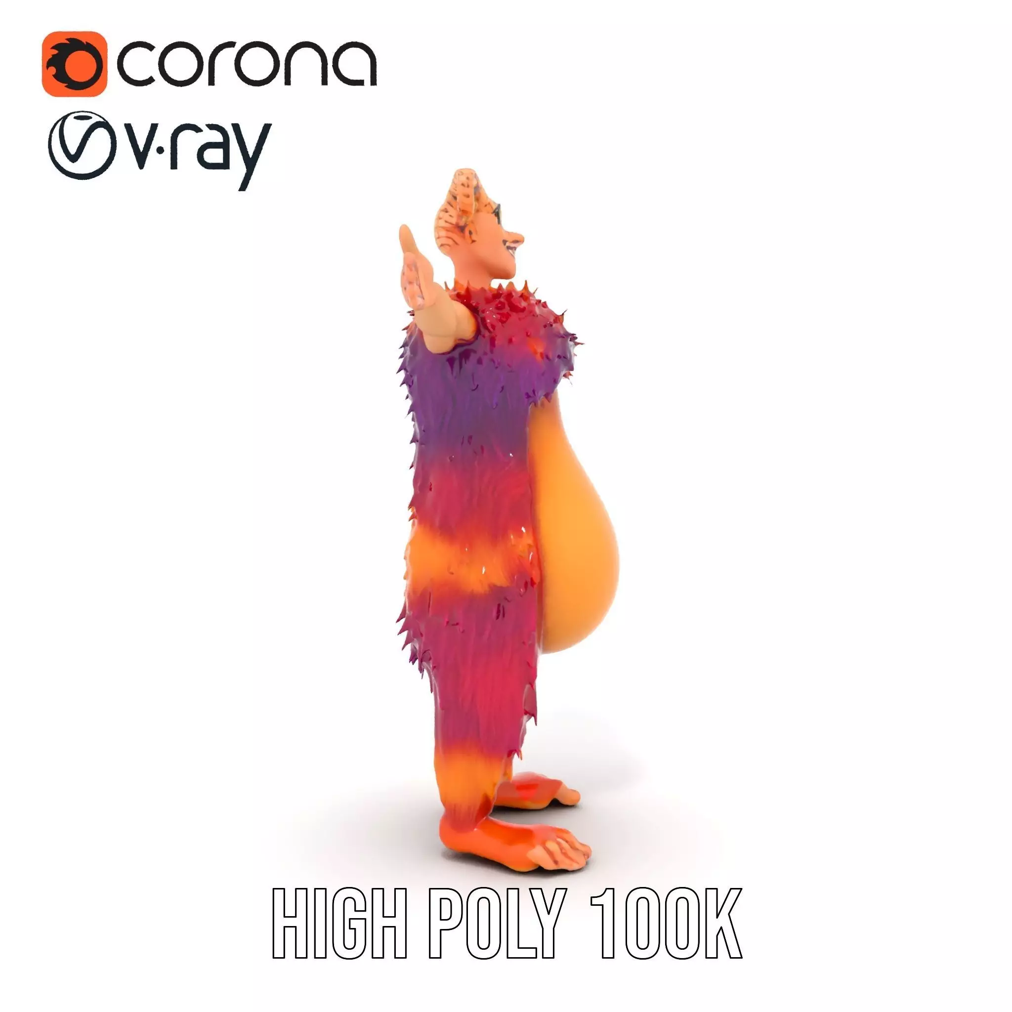 Vibrant Furry Creature model pack Low-poly 3D model_23