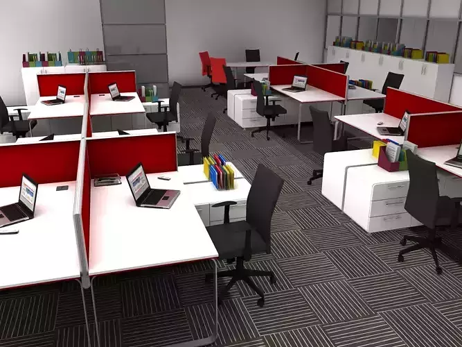 Modern Office Workstation Sets with Metal Legs  Partition Panels