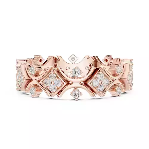 Round Cluster Diamond Full Eternity Wedding Band 3DM STL Video