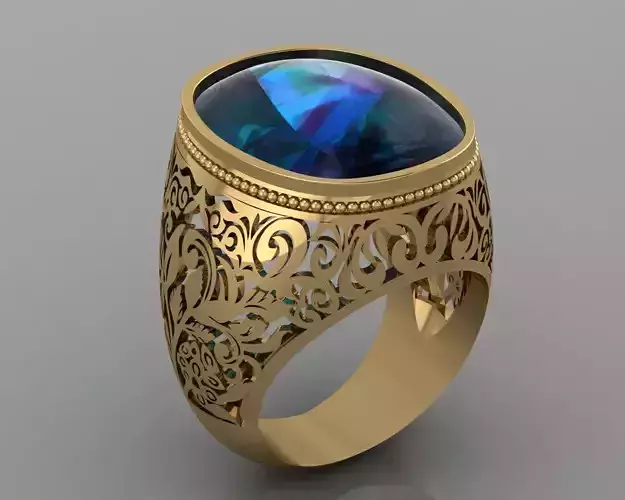 Gem Stone Man Wedding Ring