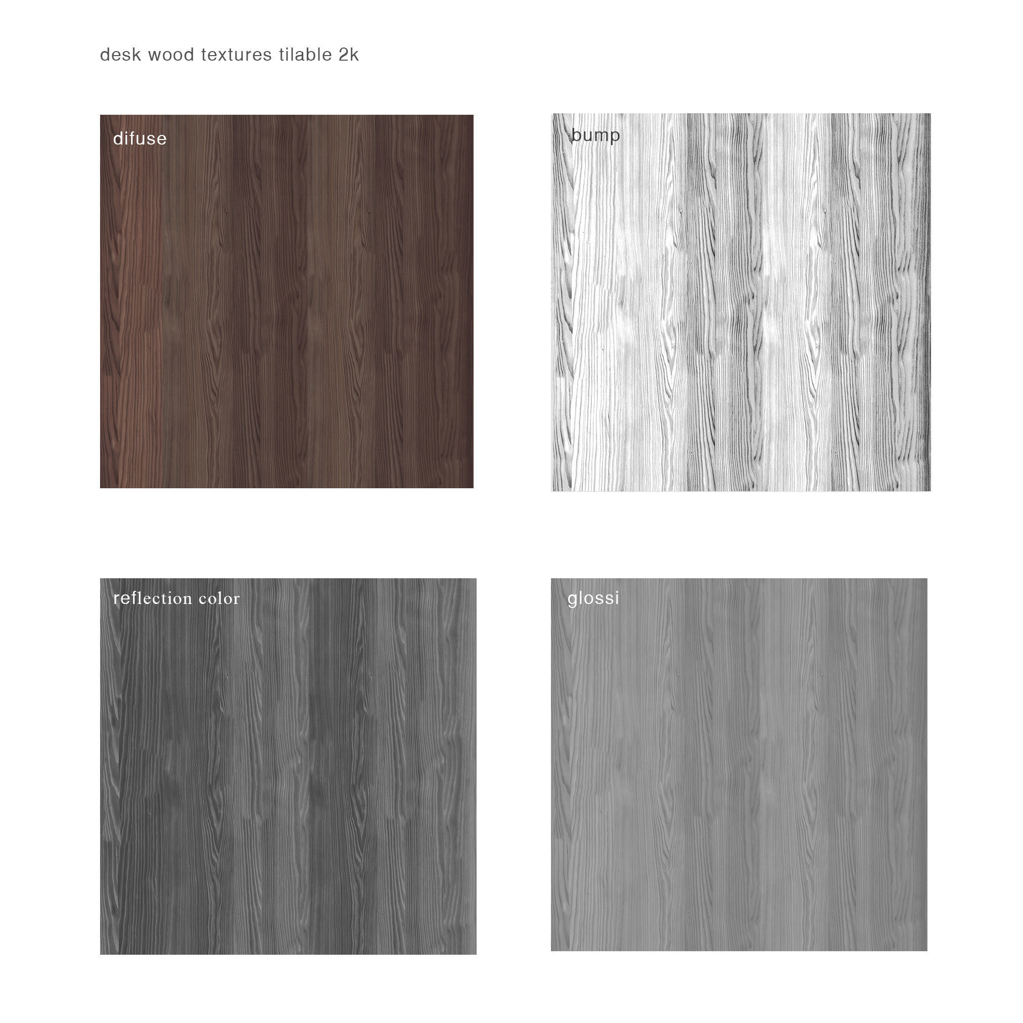 Work Desk Set Classic Brown 3D model_8