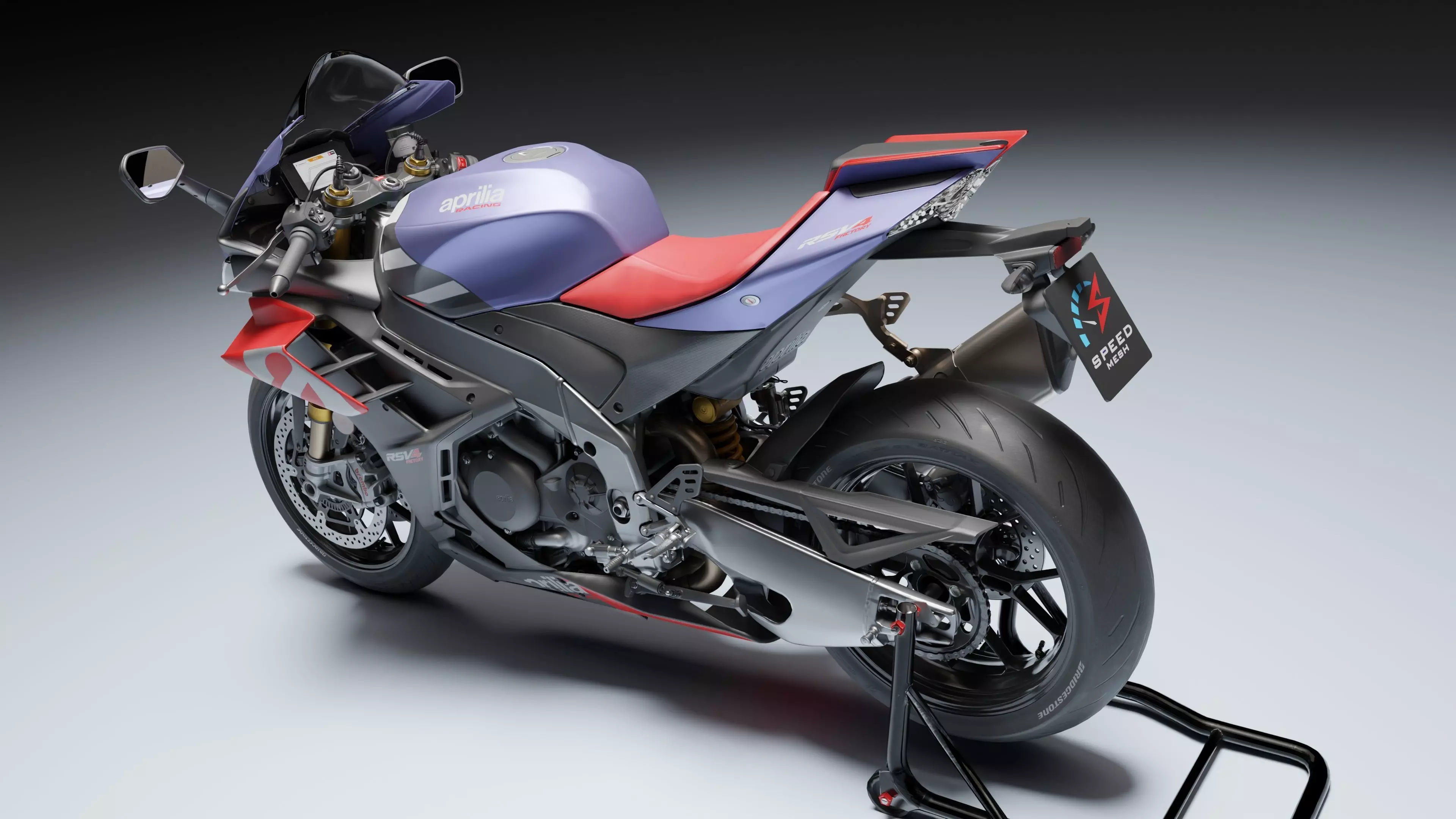 Aprilia RSV4 Factory 2021 Low-poly 3D model_4