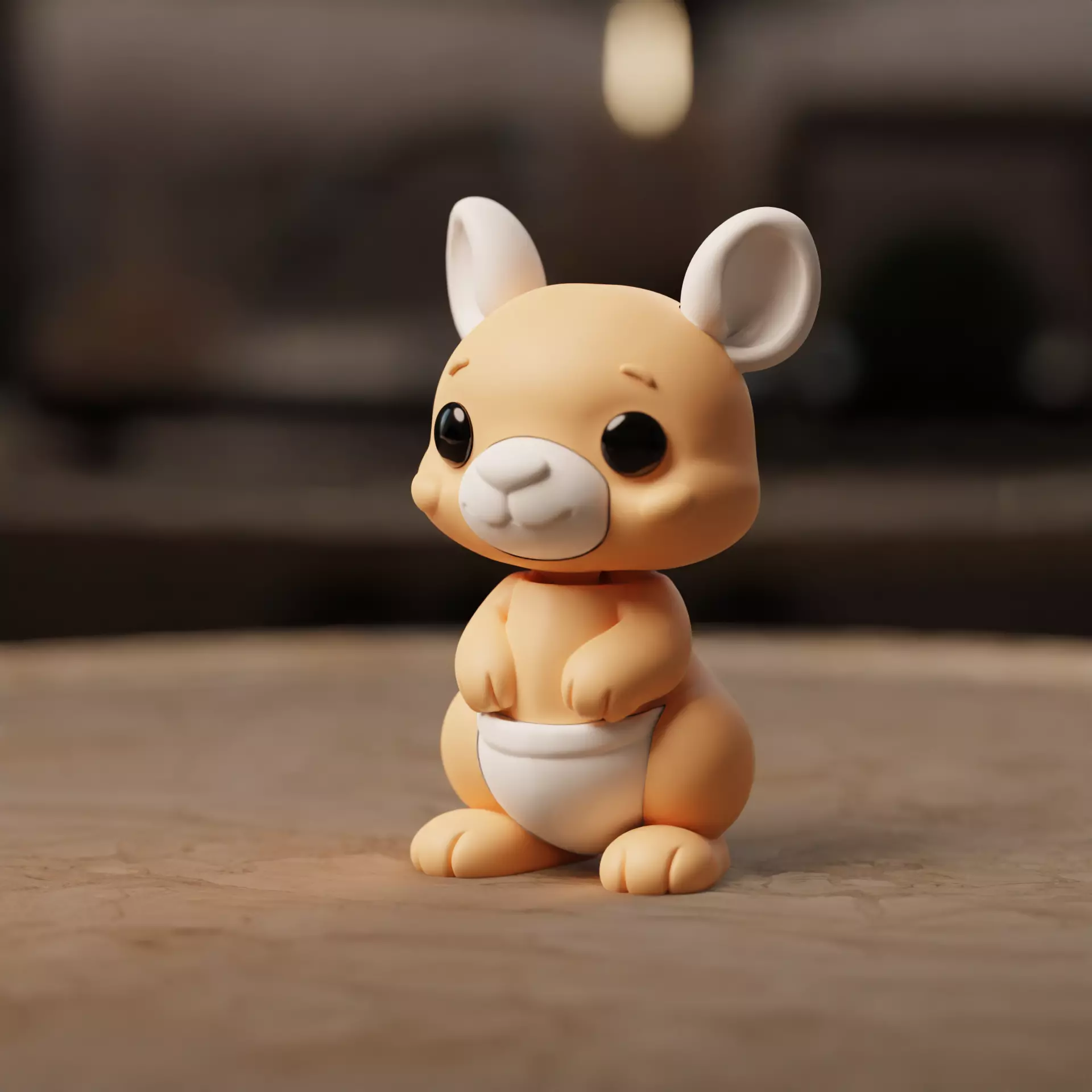 CUTE KANGAROO FLEXI KEYCHAIN VERSION 3D print model_1