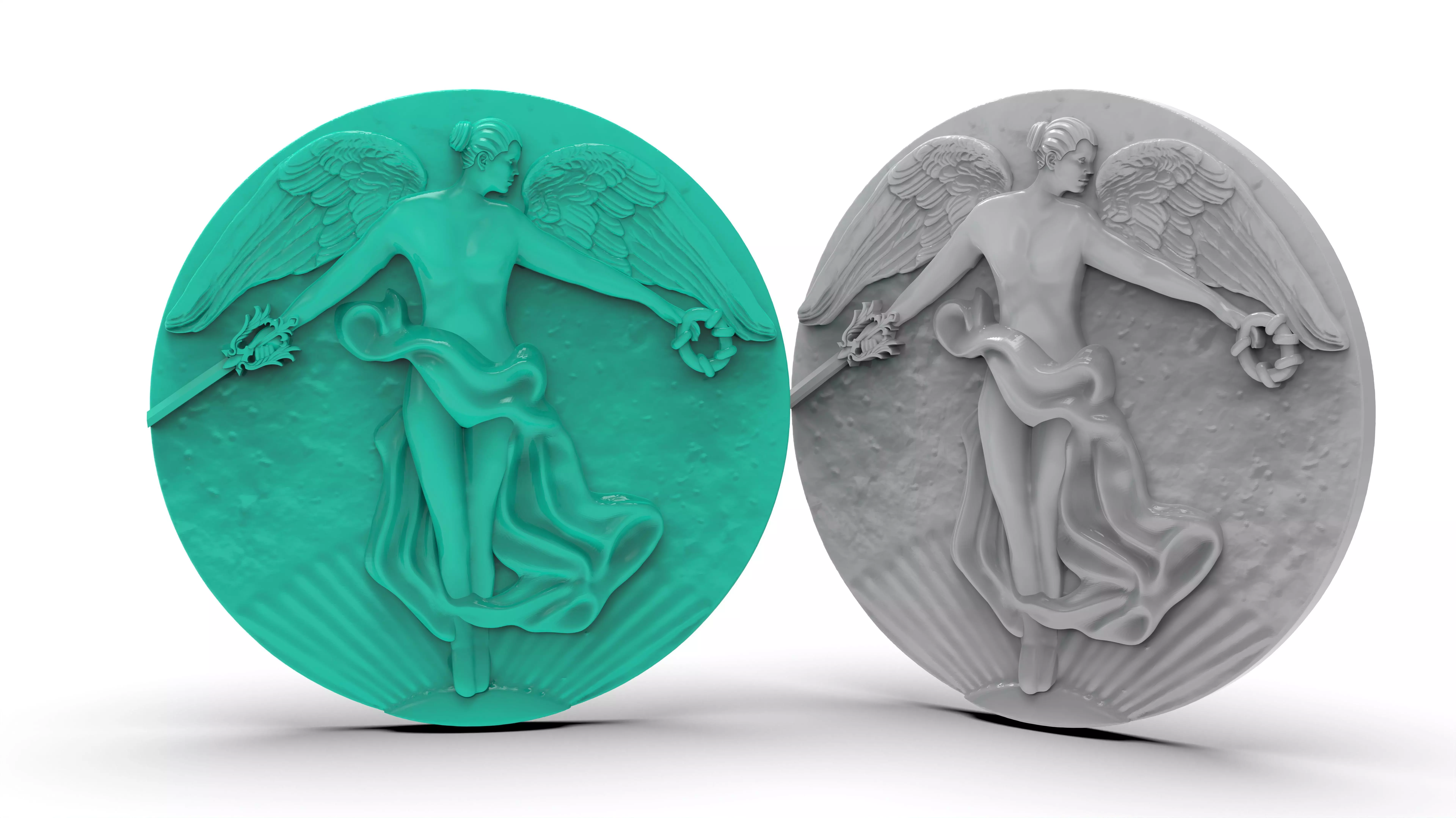 1914 WWI Victory Antique Belgian Victory Peace Angel 3D print model