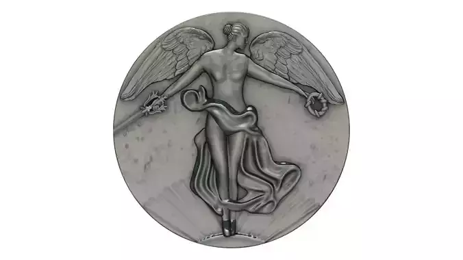 1914 WWI Victory Antique Belgian Victory Peace Angel