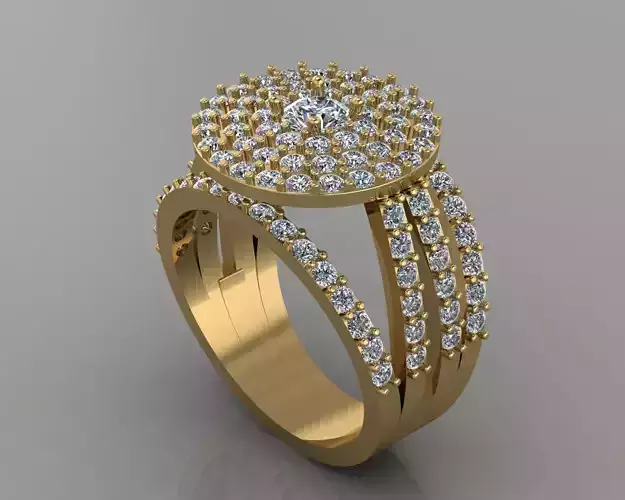 Halo Round Diamond Wedding Ring