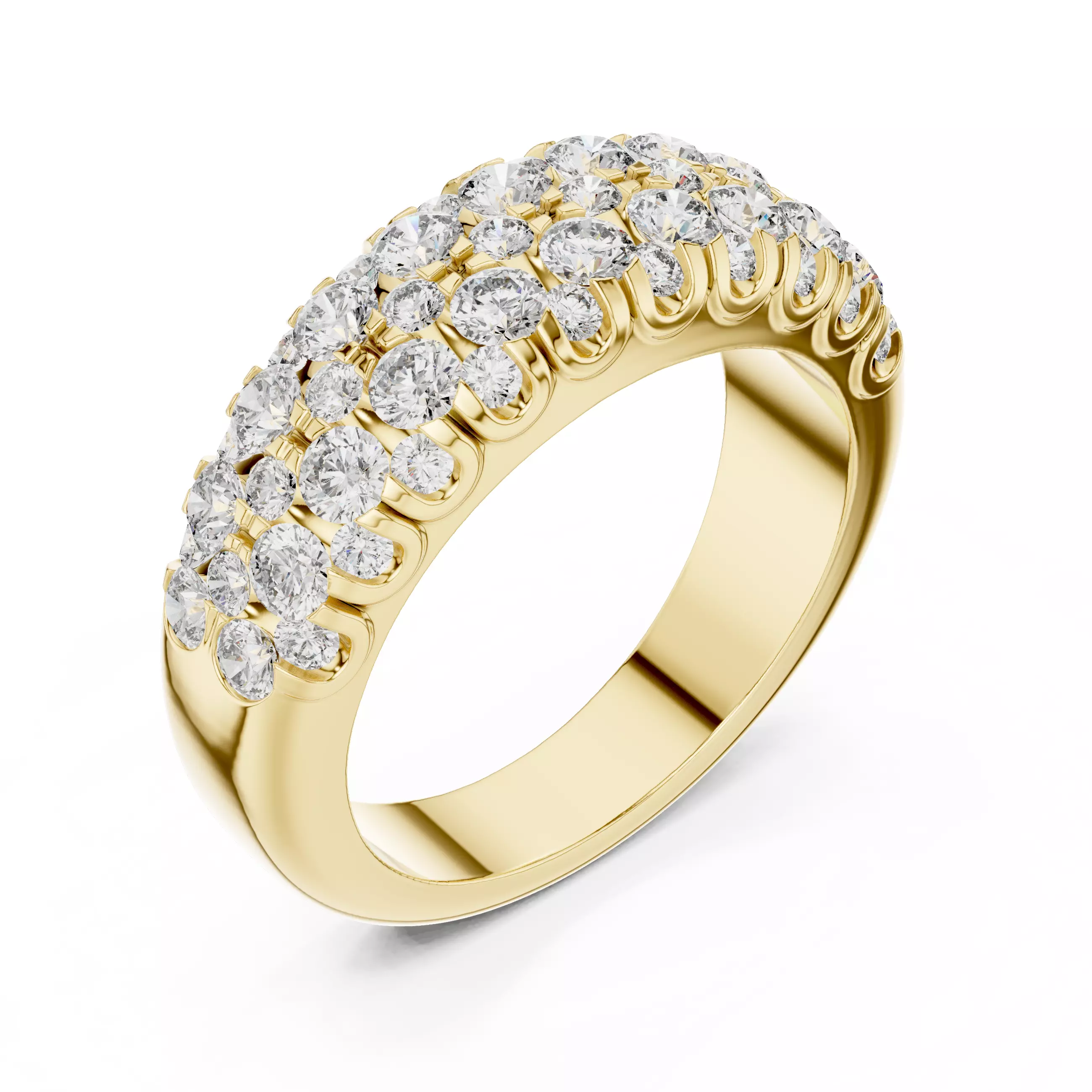 Diamond Engagement Wedding Ring 3DM STL Video 3D print model_7