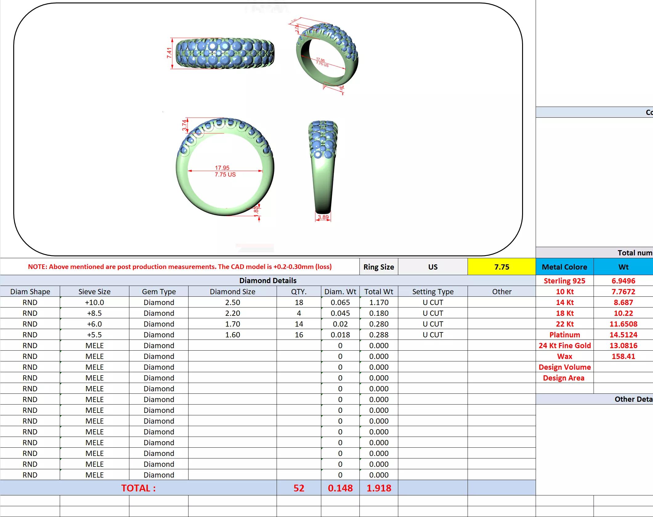 Diamond Engagement Wedding Ring 3DM STL Video 3D print model_13