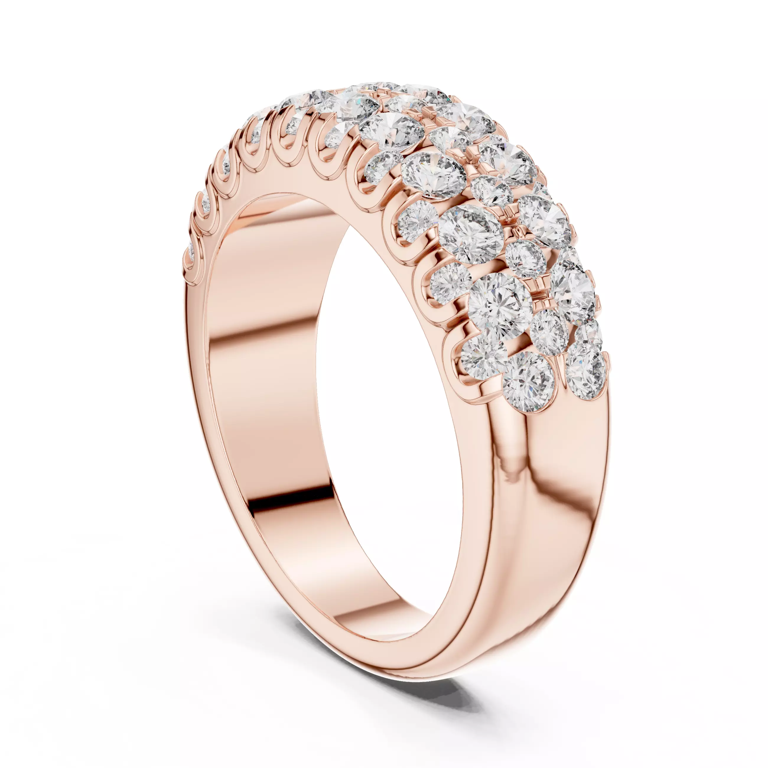 Diamond Engagement Wedding Ring 3DM STL Video 3D print model_3