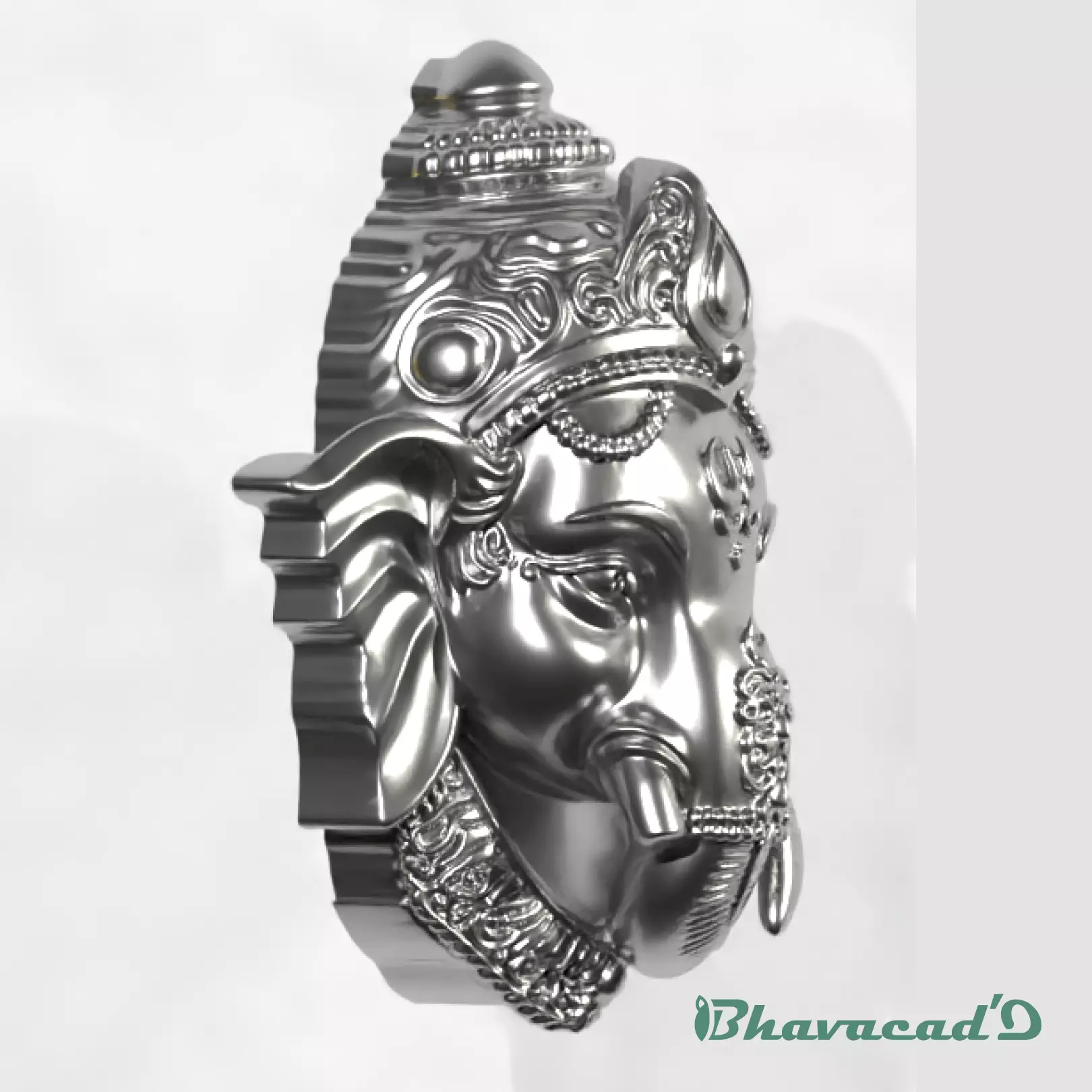 Ganesha Head Pendant 3D print model_1