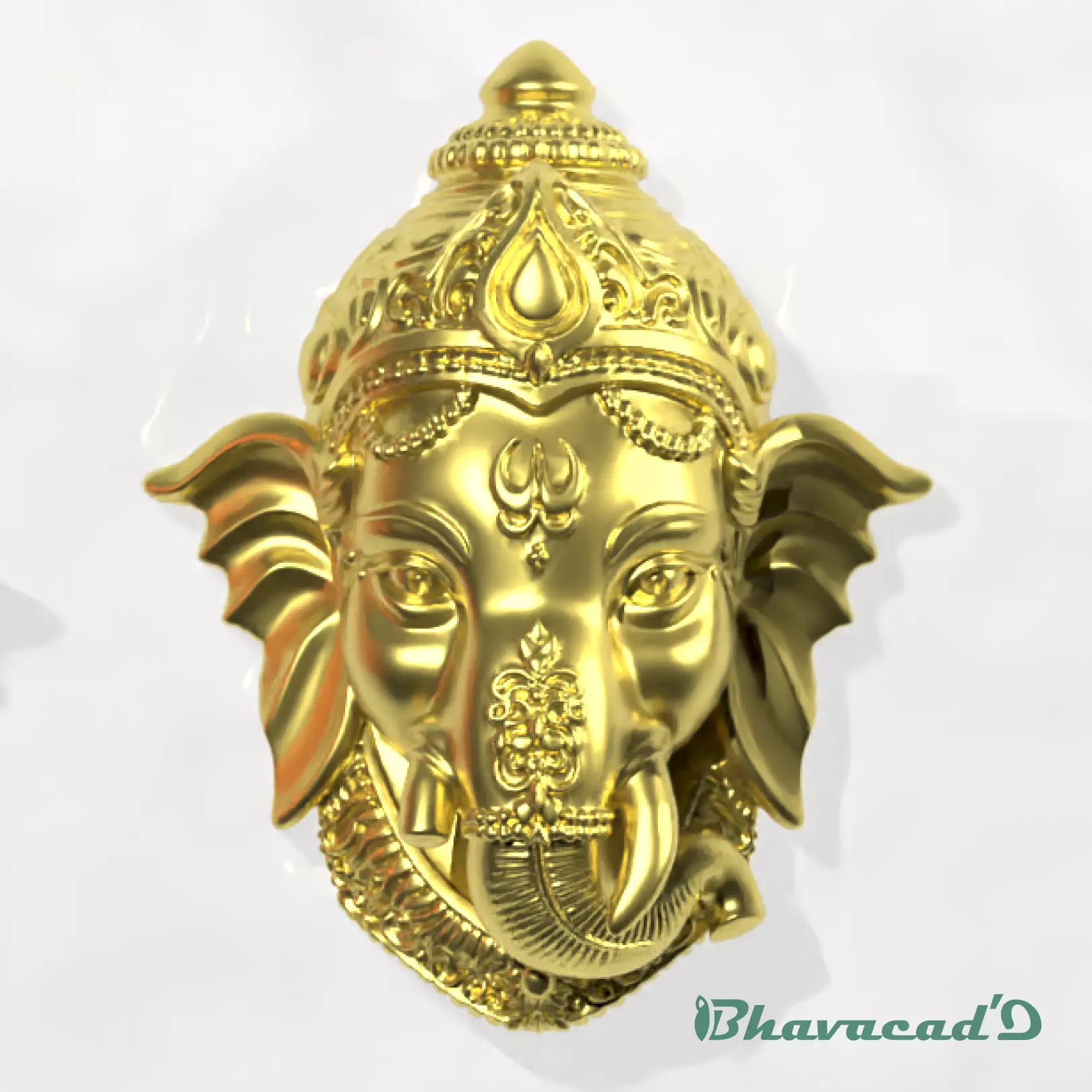 Ganesha Head Pendant 3D print model_0