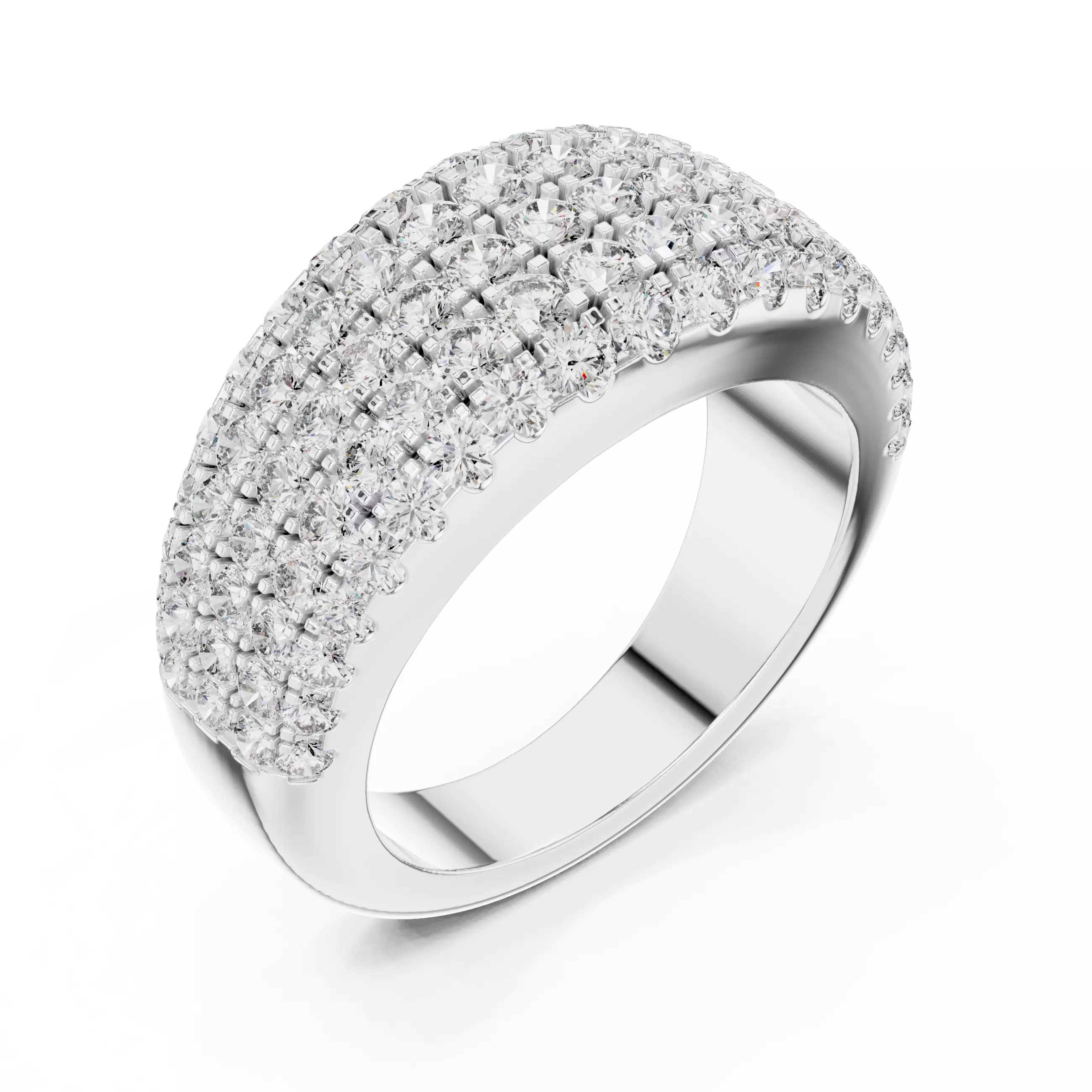 10mm Wide Round Cut Pave Diamond Wedding Ring 3DM STL Video 3D print model_10