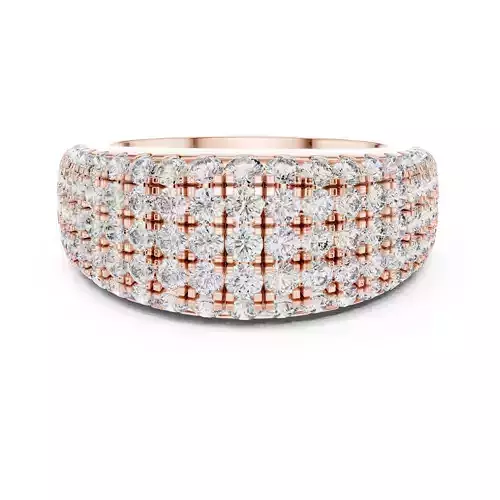 10mm Wide Round Cut Pave Diamond Wedding Ring 3DM STL Video 3D print model