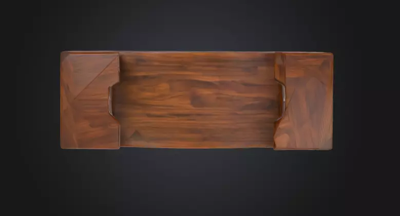 Wooden Display Shelf Low-poly 3D model_15