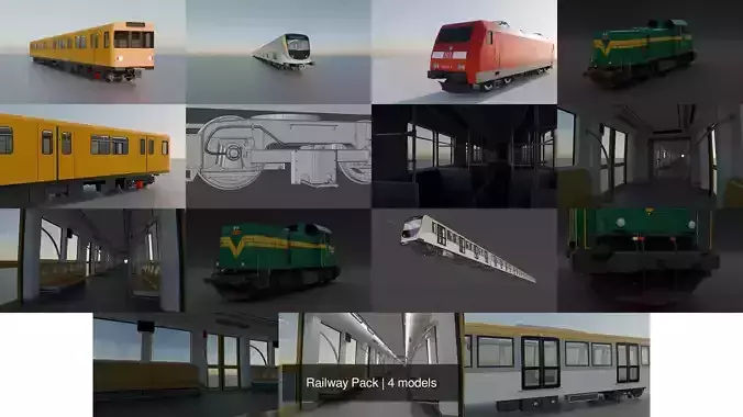 Railway Pack 3D Model Collection