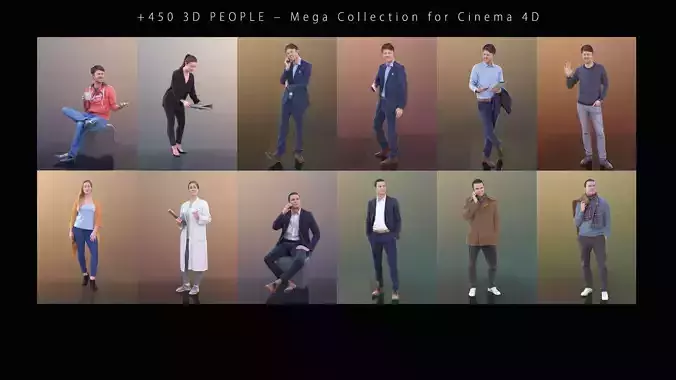 450 3D PEOPLE - Mega Collection for Cinema 4d