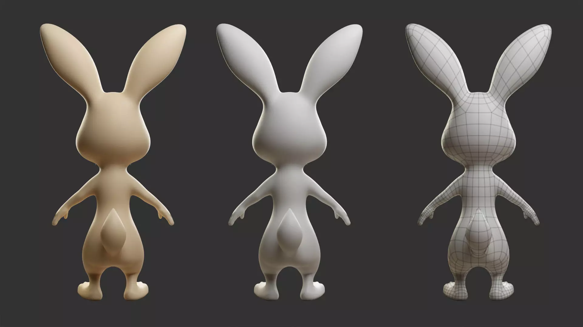 Rabbit Stylize II Cartoon Low-poly 3D model_4