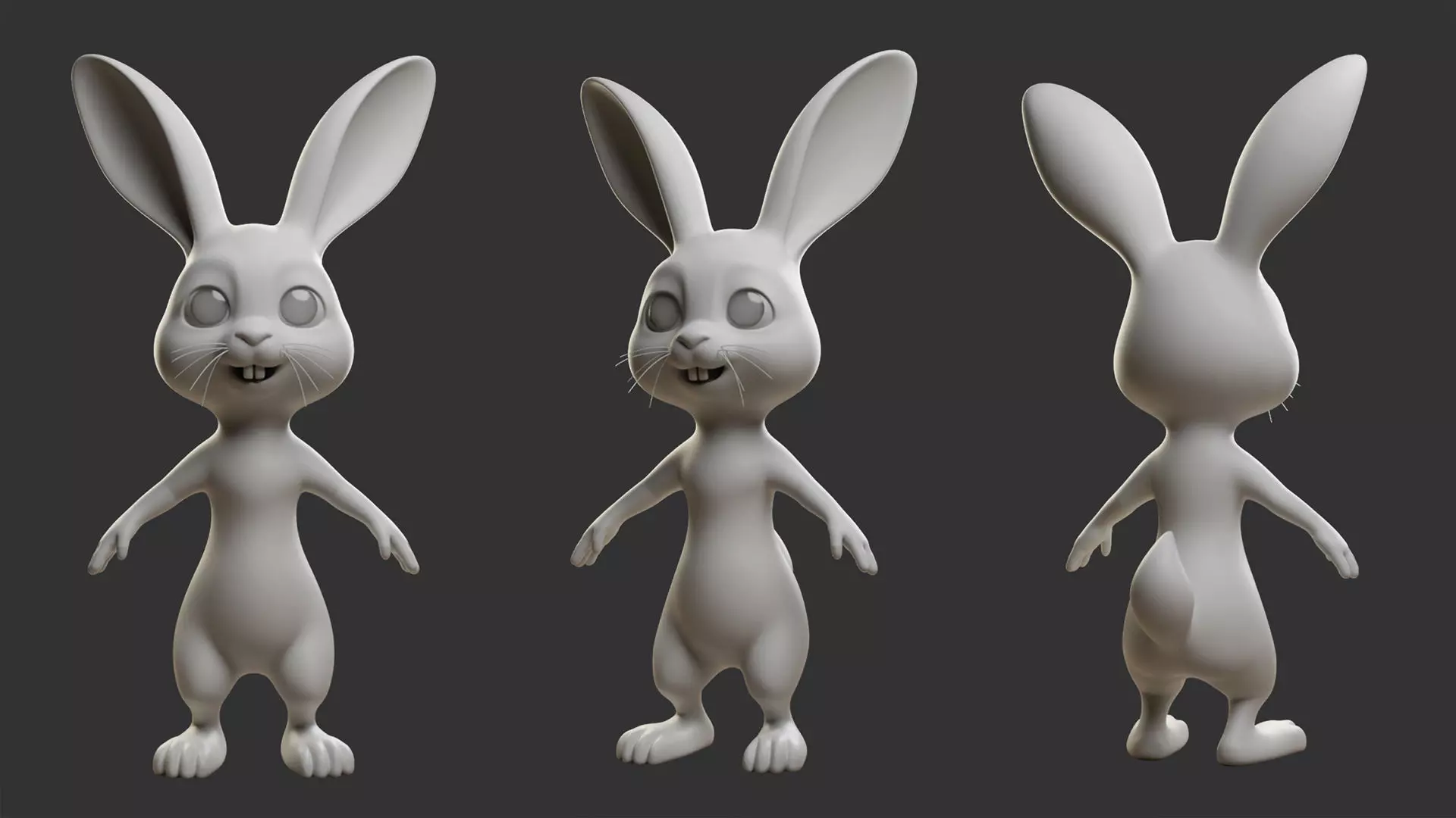 Rabbit Stylize II Cartoon Low-poly 3D model_2