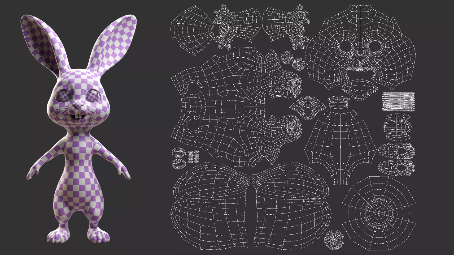 Rabbit Stylize II Cartoon Low-poly 3D model_5