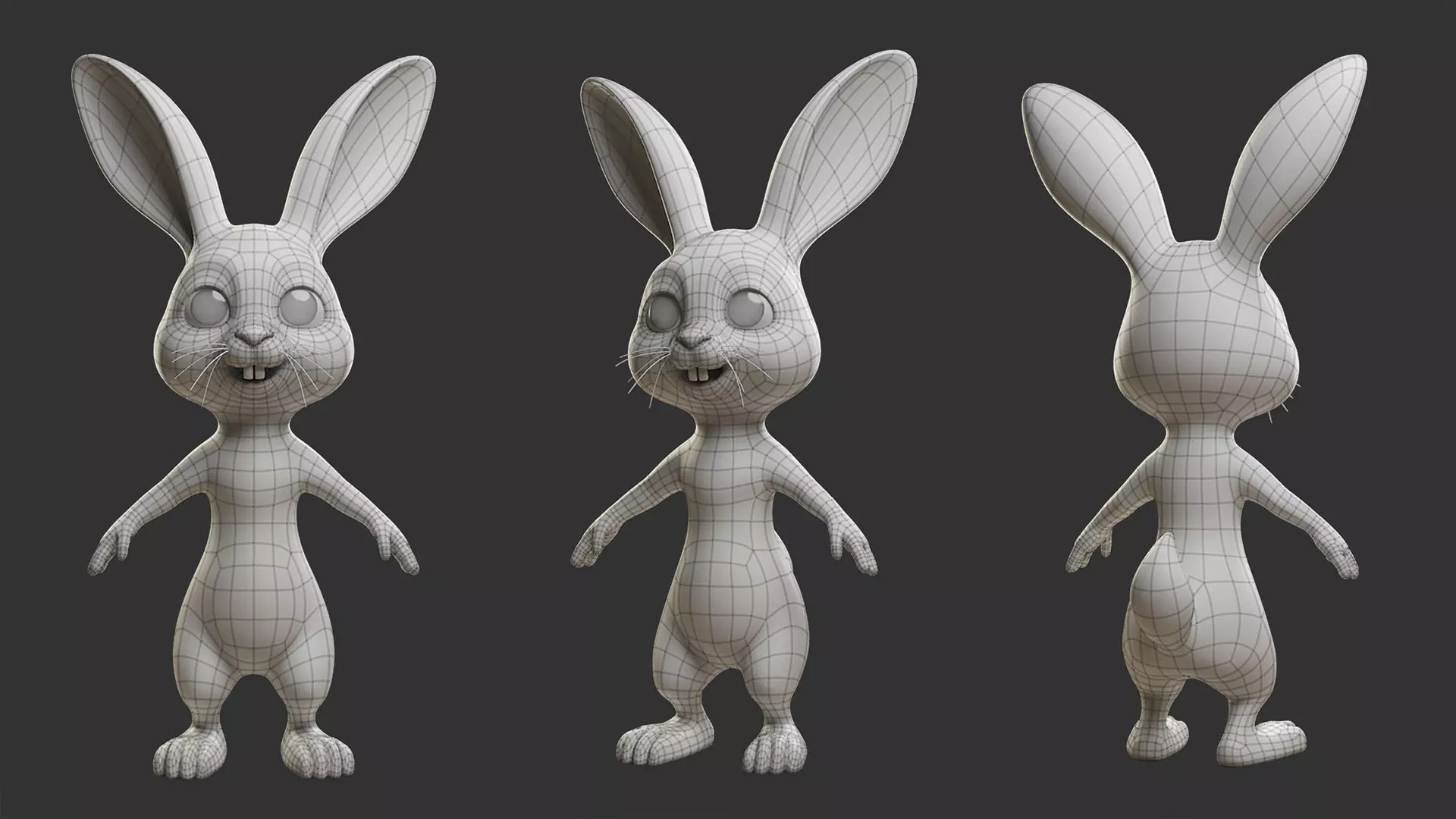Rabbit Stylize II Cartoon Low-poly 3D model_3