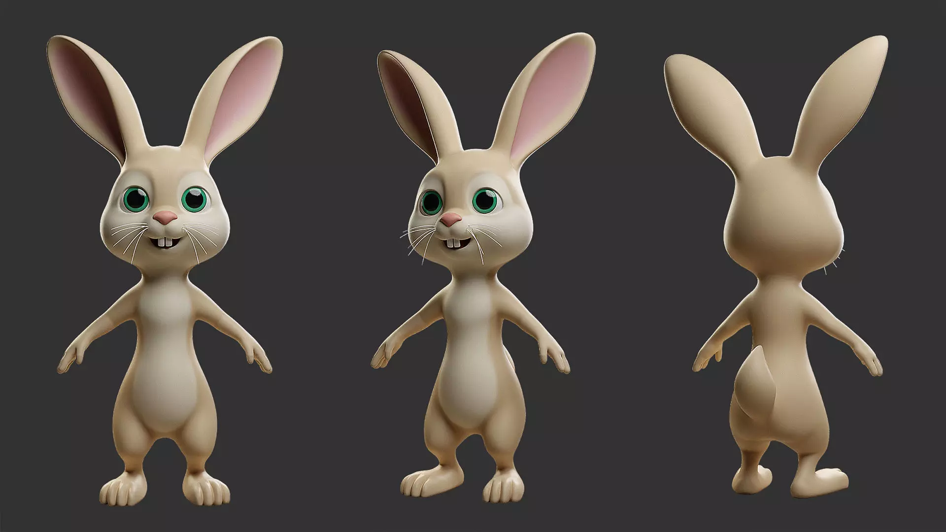 Rabbit Stylize II Cartoon Low-poly 3D model_1